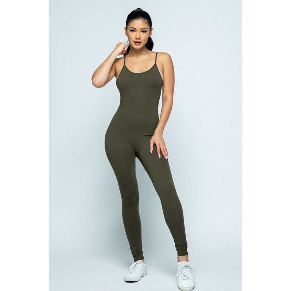Women's Spaghetti Strap Bodycon Tank One Piece Jumpsuits Rompers S M L - Picture 6 of 6
